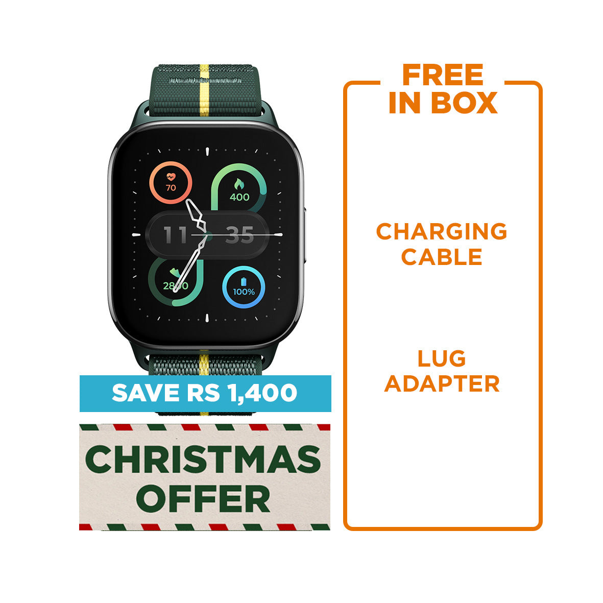 MOTOWATCH FIT - TREKKING GREEN